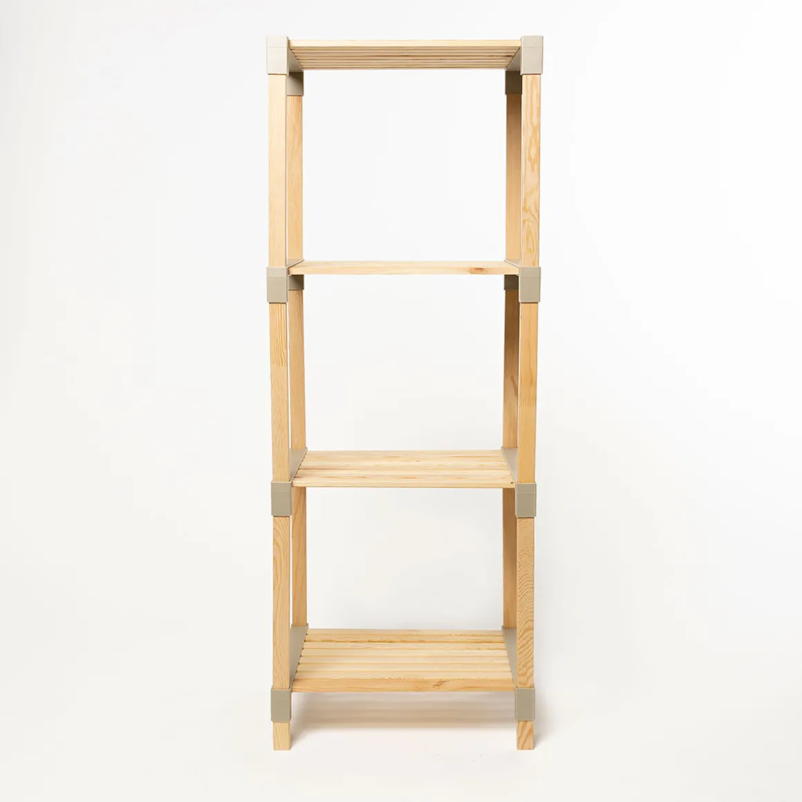 Estantería multifuncional beige de madera