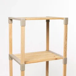 Estantería multifuncional beige de madera