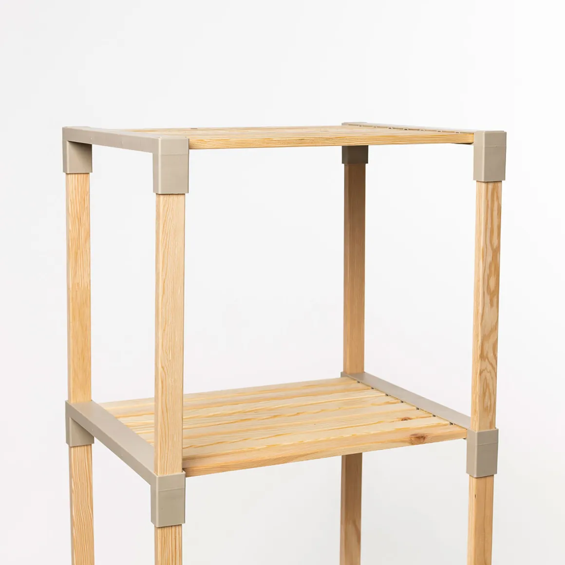 Estantería multifuncional beige de madera