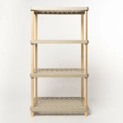 Estantería rectangular de 4 niveles beige