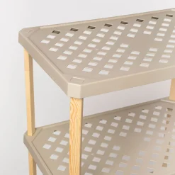 Estantería rectangular de 4 niveles beige