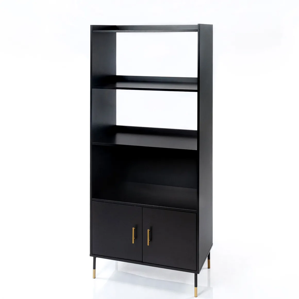 Estantería TEDY negro 2 puertas mdf e metal 170cm