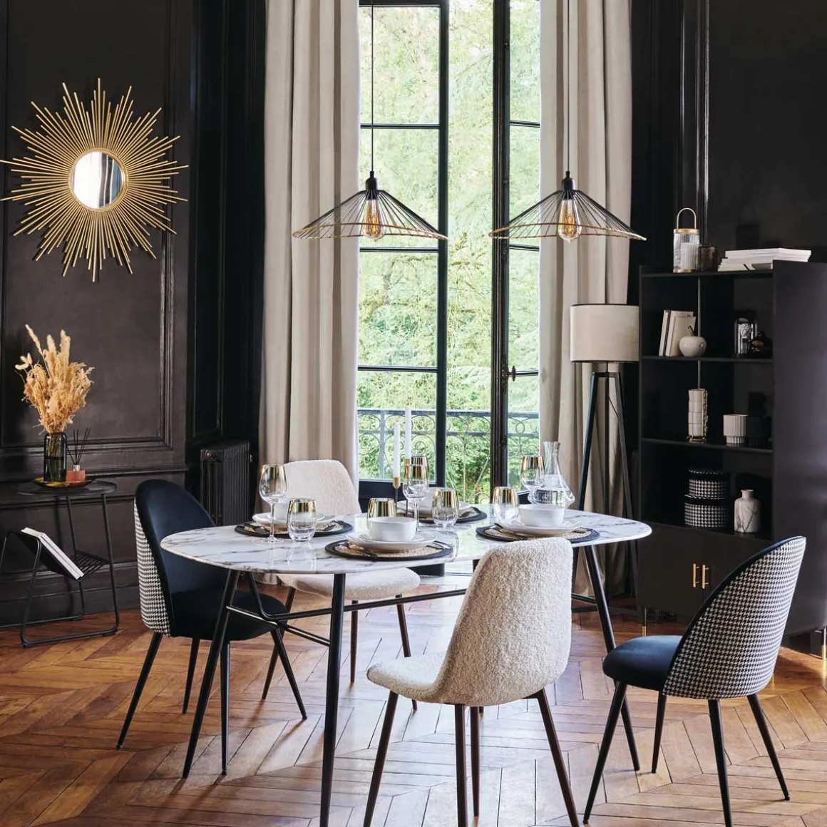 Estantería TEDY negro 2 puertas mdf e metal 170cm