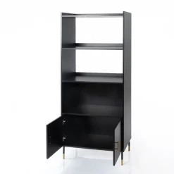 Estantería TEDY negro 2 puertas mdf e metal 170cm