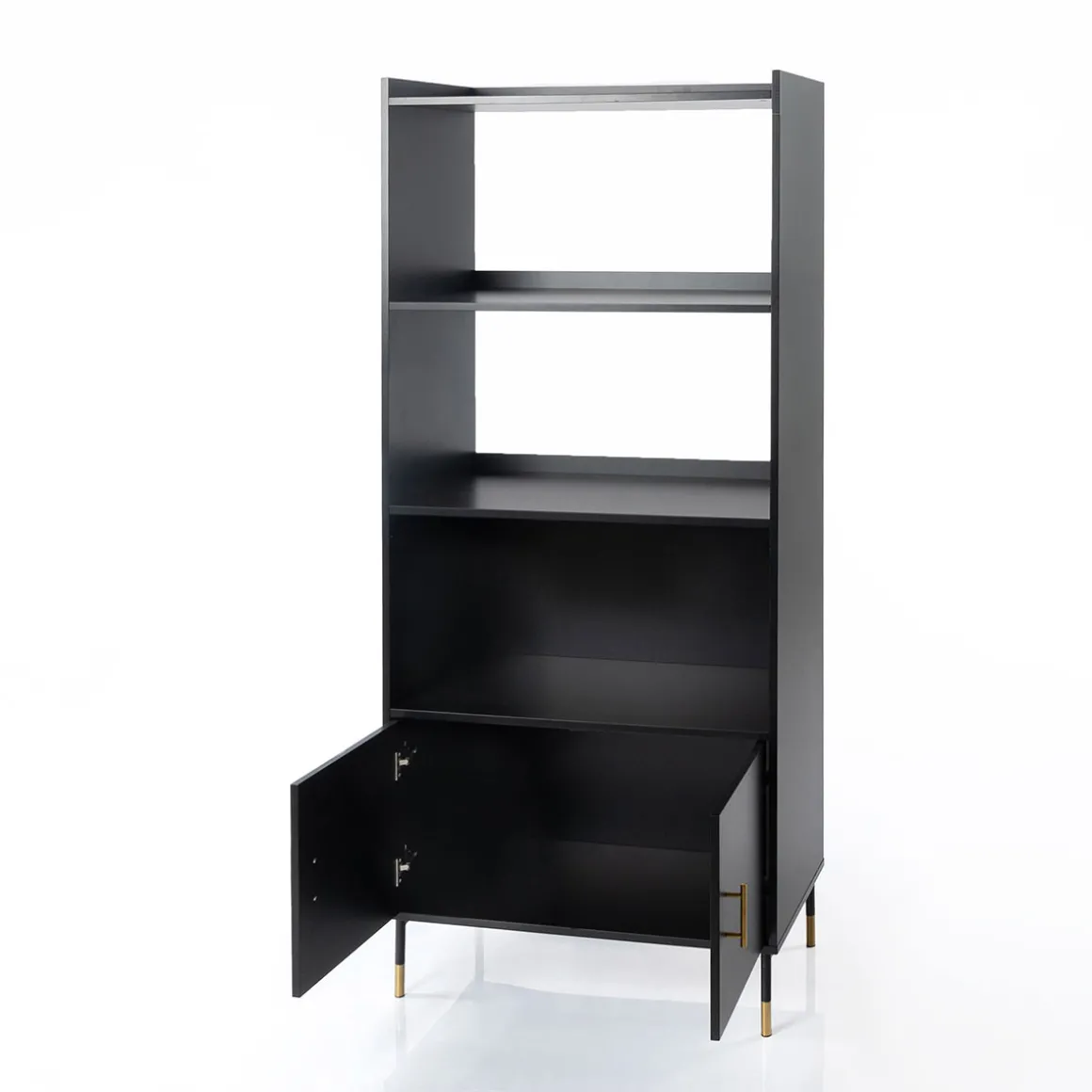 Estantería TEDY negro 2 puertas mdf e metal 170cm