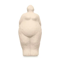 Estatua beige forma de mujer de cerámica