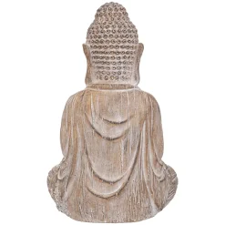 Estatua Buda Efecto Madera 30.5x24x45Cm