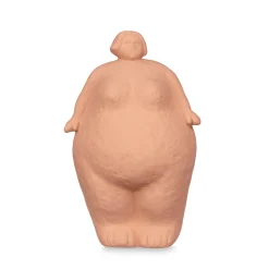 Estatua color ladrillo forma de mujer de cerámica