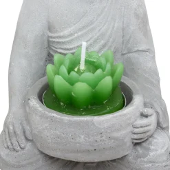Estatua De Buda Con Vela 8x8.5x15Cm