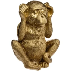 Estatua Mono Sabio Sordo Dorado 17.7Cm