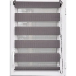 Estor De Tela Noche/Día Gris 87x180Cm