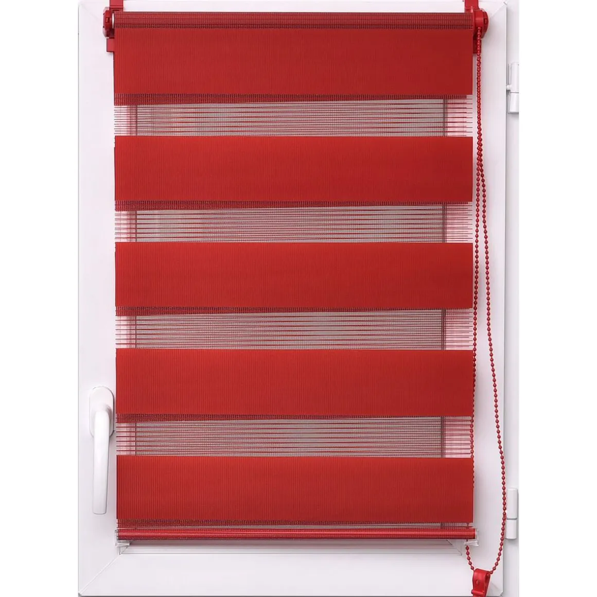 Estor De Tela Noche/Día Rojo 57x180Cm