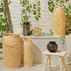 Farol De Bambú Cross Tam.1/3 16x43Cm