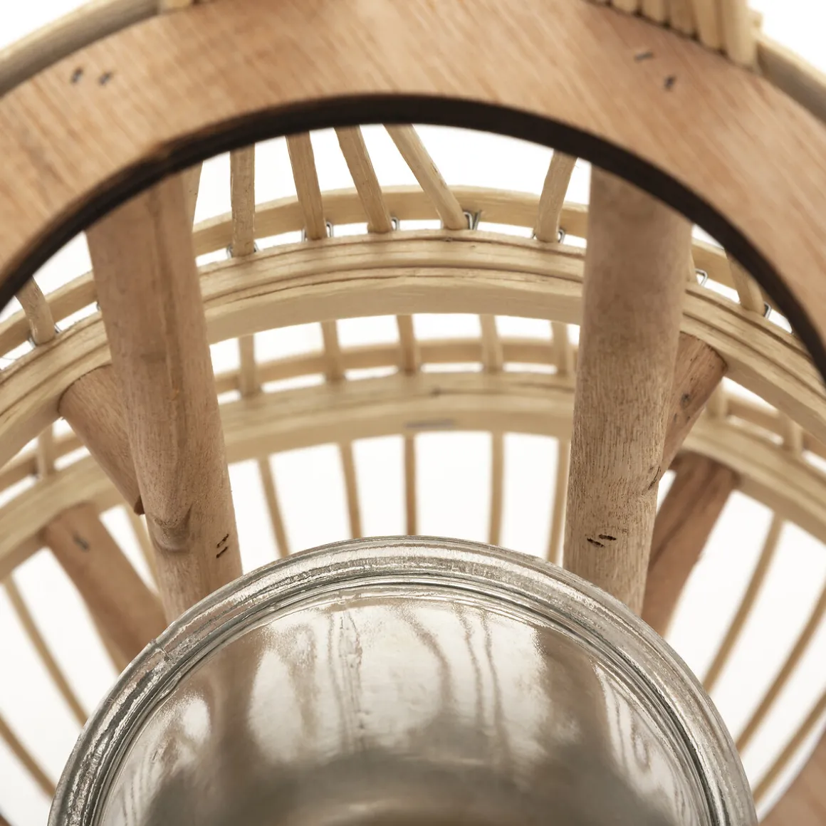 Farol De Ratán Beige 37.5Cm