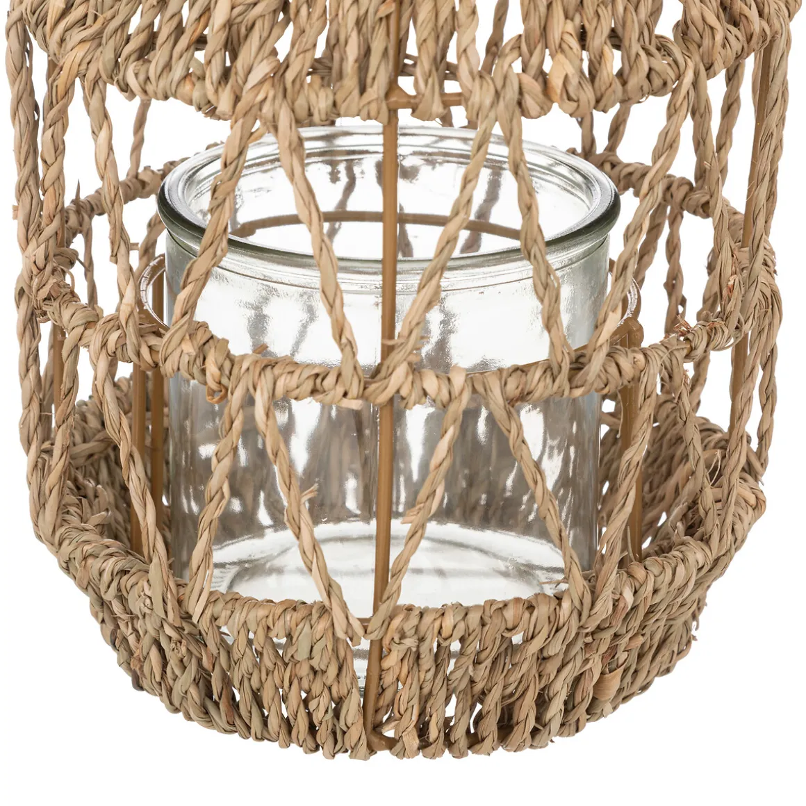 Farol De Ratán Beige 17x18Cm