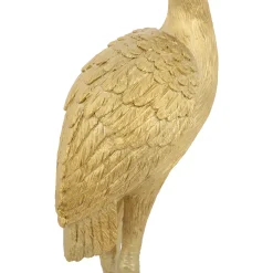 Figura Garza De Resina Dorada 41cm