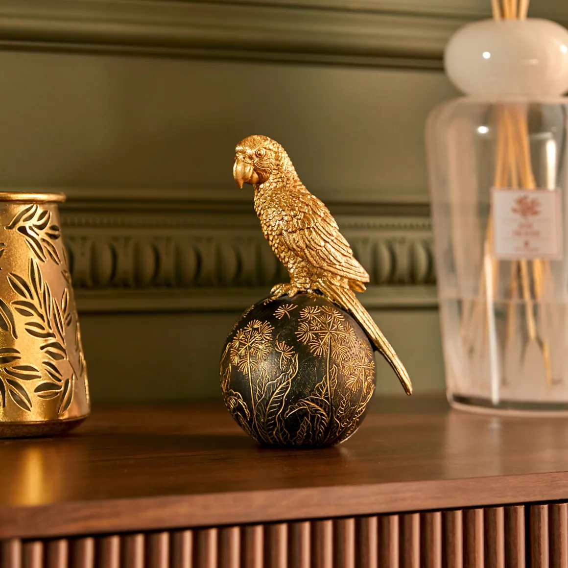 Figura pájaro BELLI dorado 19cm