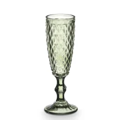 Flauta De Cava Diamante De Vidrio Verde 175ml