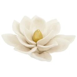 Flor blanca decorativa de cerámica