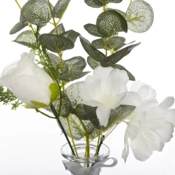 Florero De Vidrio C/ Eucalipto 7.5x39Cm