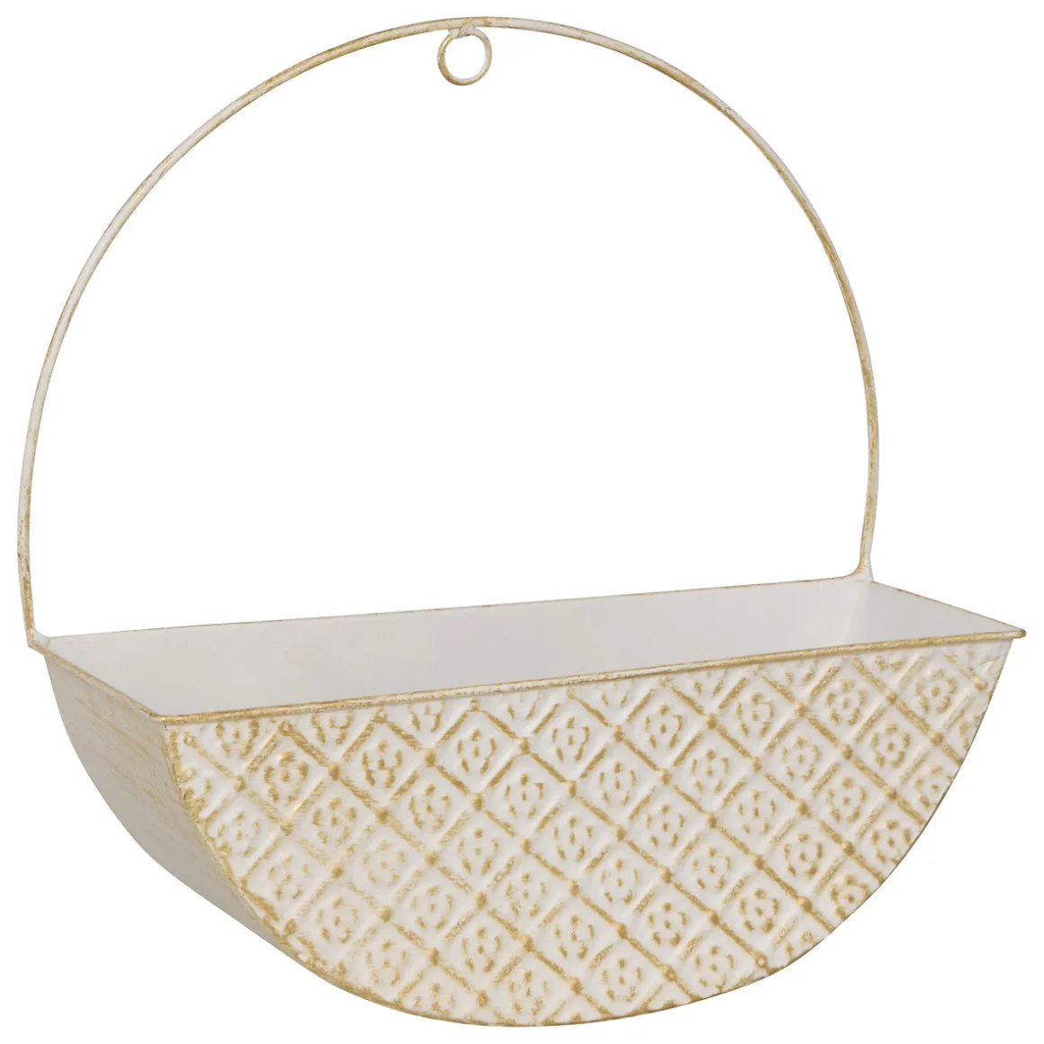 Florero TINO de metal blanco 34cm