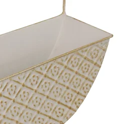 Florero TINO de metal blanco 34cm