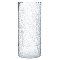 Florero Vidrio Craquelado 13x30Cm