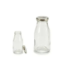 Frasco Vidrio C/Tapa Plateada 250Ml