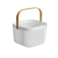 Frutero blanco de madera