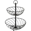 Frutero Metálico Negro C/2 Niveles 34x27