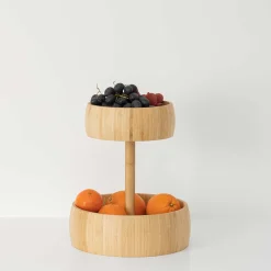 Frutero Redondo De Bambú C/ 2 Niveles