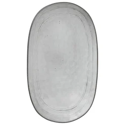 Fuente ovalada FLOWER gris 21x37cm