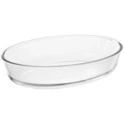 Fuente ovalada para horno de vidrio con tapa