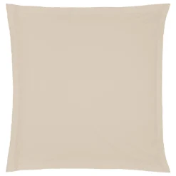 Funda de almohada beige de algodón percal 63x63cm