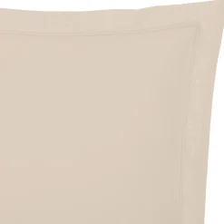 Funda de almohada beige de algodón percal 63x63cm