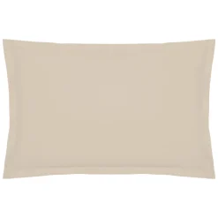 Funda de almohada beige de algodón percal 50x70cm