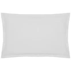 Funda de almohada blanca de algodón percal 50x70cm