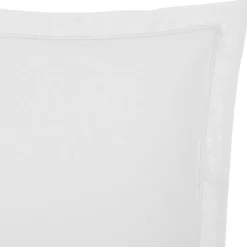 Funda de almohada blanca de algodón percal 63x63cm
