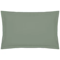 Funda de almohada verde de algodón percal 50x70cm