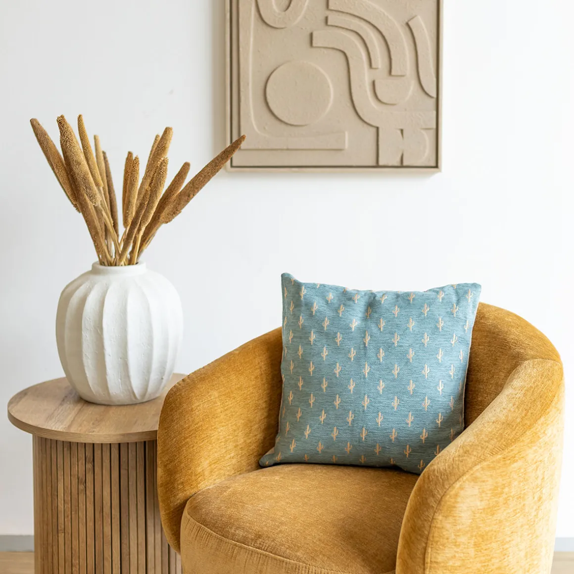 Funda De Cojín Chen Azul 40x40Cm