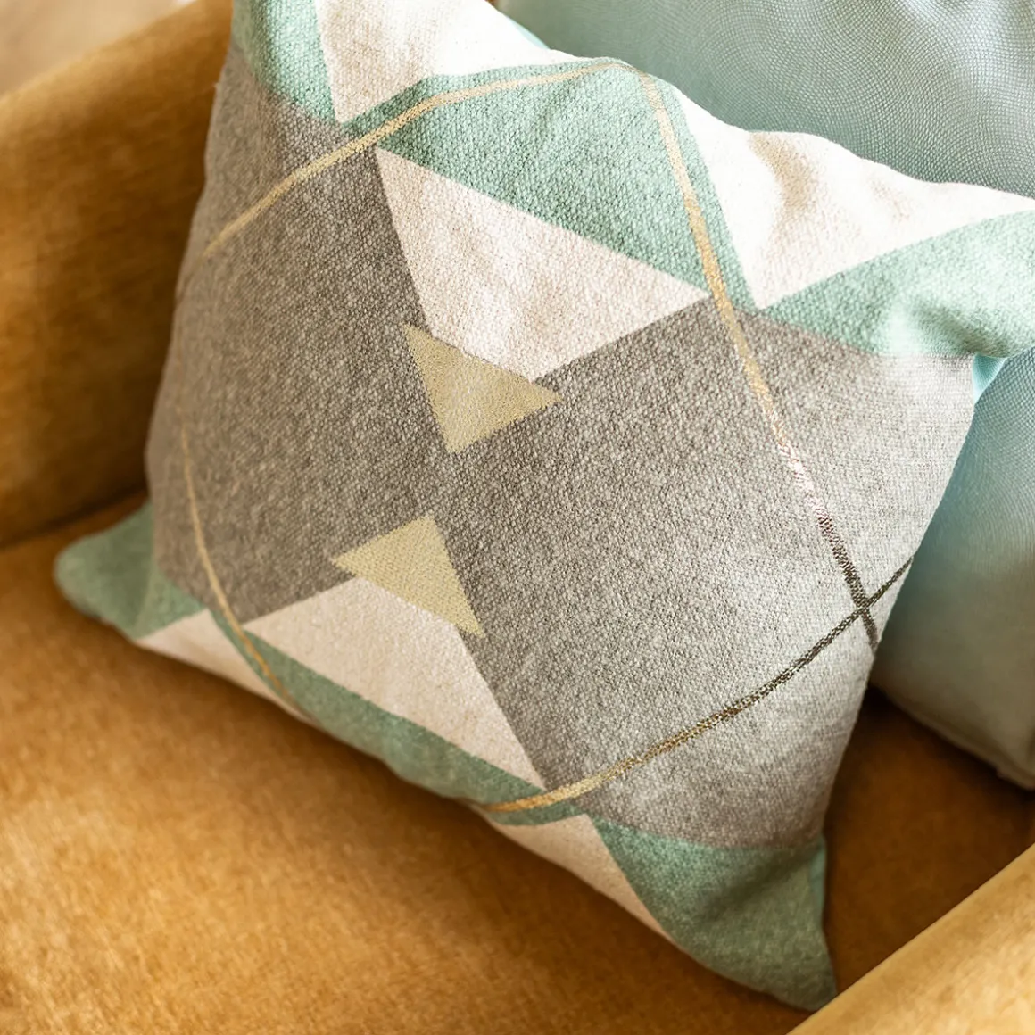 Funda De Cojín Decoración Geom. 40x40Cm