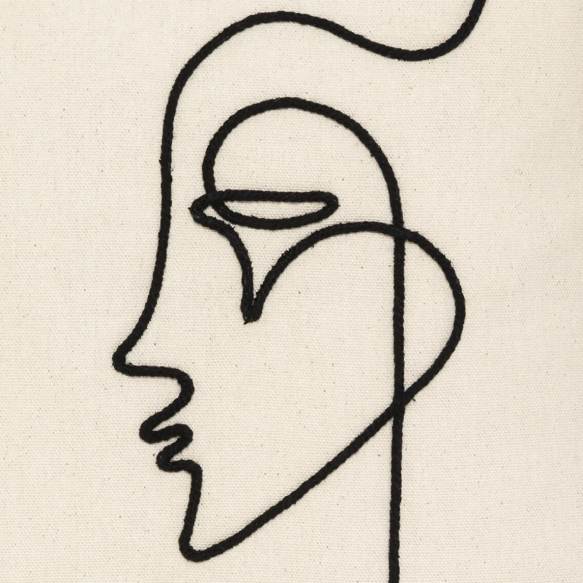 Funda De Cojín Visage Marfil Y Negro 40x40cm