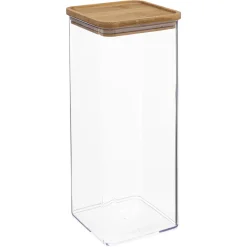 Hermético ESKE apilable cuadrado con tapa de bambú