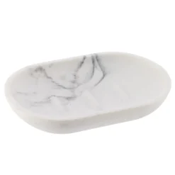 Jabonera de baño blanco efecto mármol