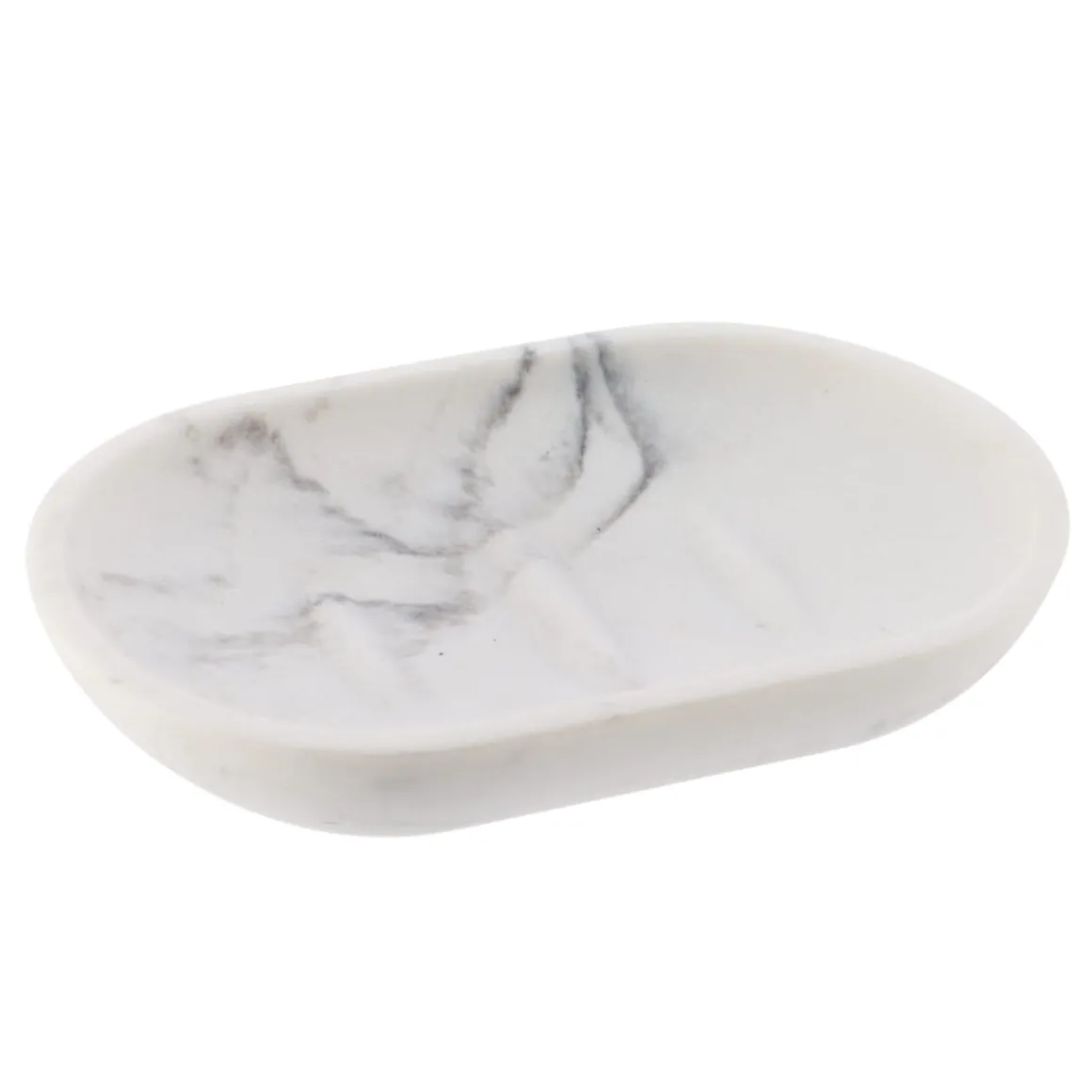 Jabonera de baño blanco efecto mármol