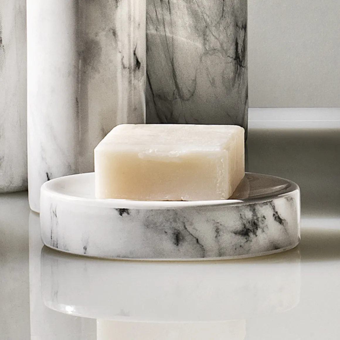 Jabonera De Cerámica Efecto Mármol