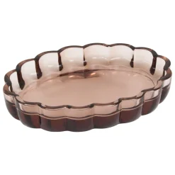 Jabonera FLOREA marrón de vidrio