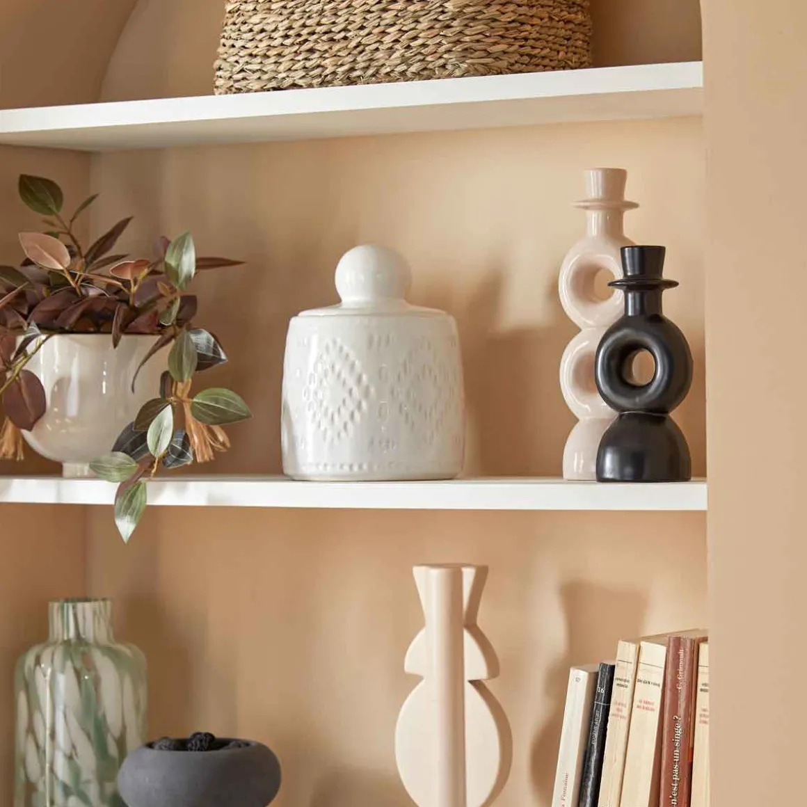 Jarra decorativa MALA blanca 19cm