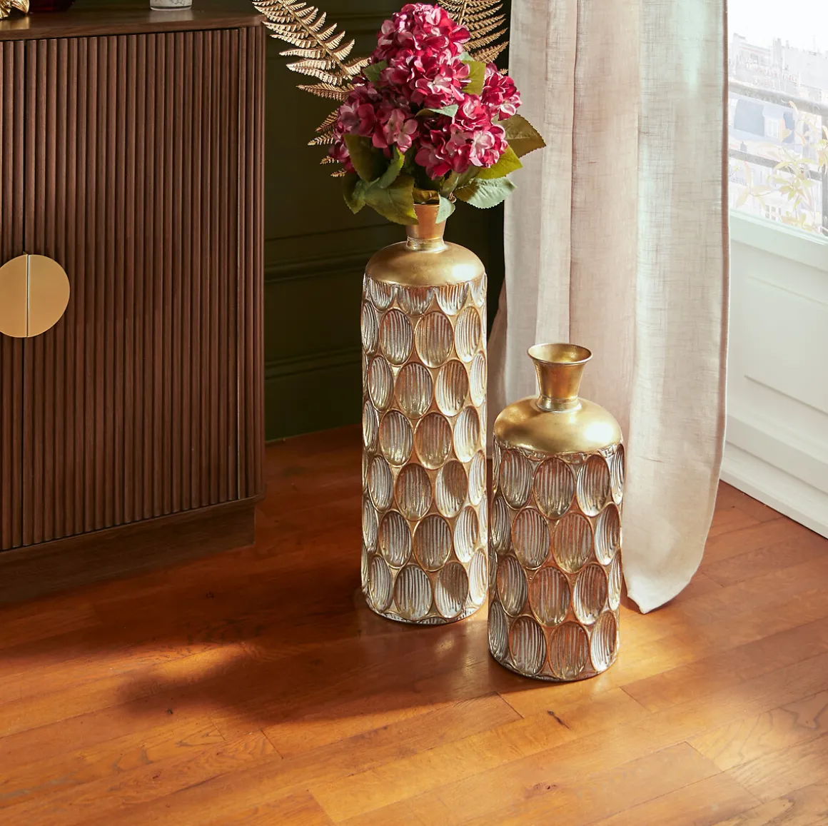 Jarrón con textura BELLI dorado 60cm