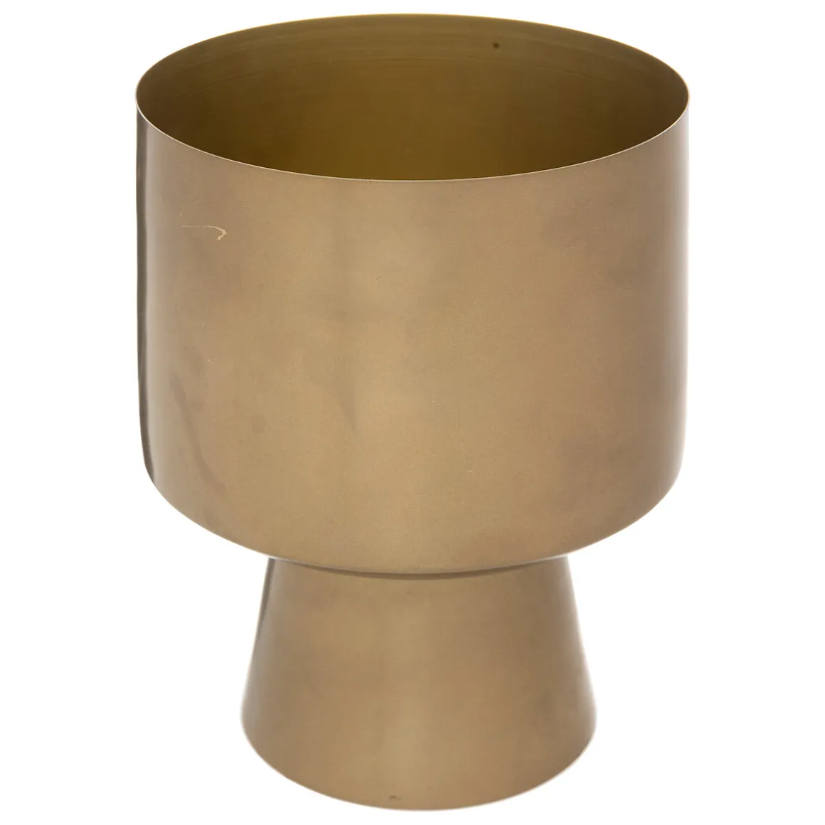 Jarrón C/Pie Metal Dorado 17x22Cm